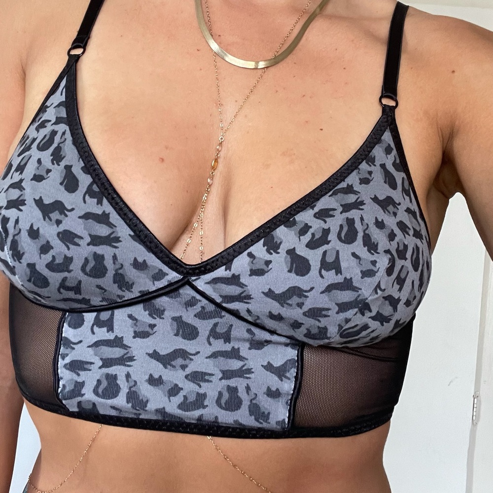 Cat print bralette